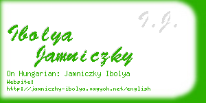 ibolya jamniczky business card